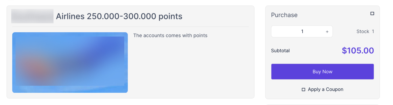 02 Selling air miles accounts with high numbers of miles/points