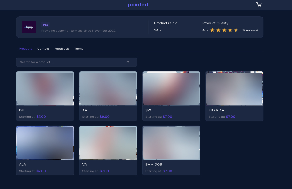 05 A webshop for purchasing air miles