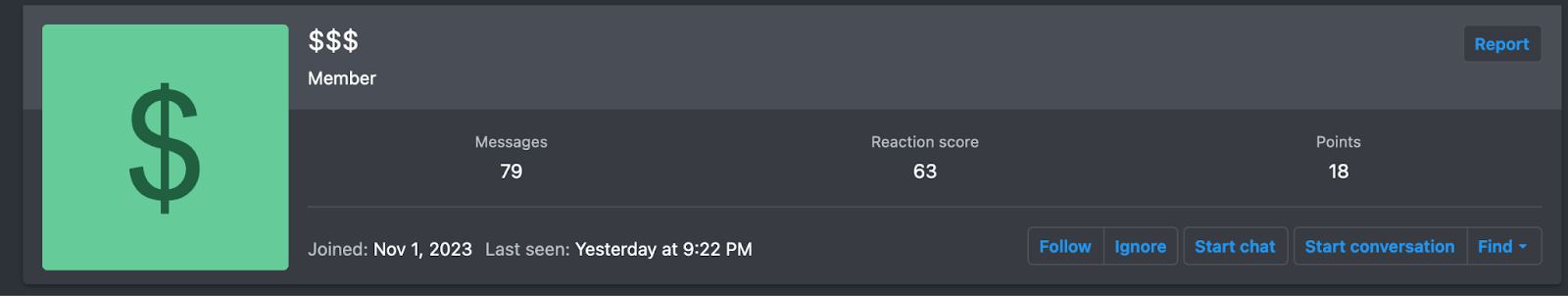 Screenshot of the intruder’s account on the underground forum