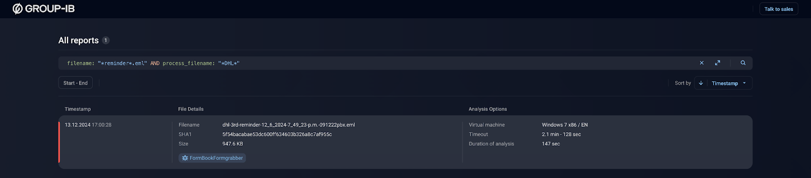Figure 1. Search for a similar file based on predefined properties