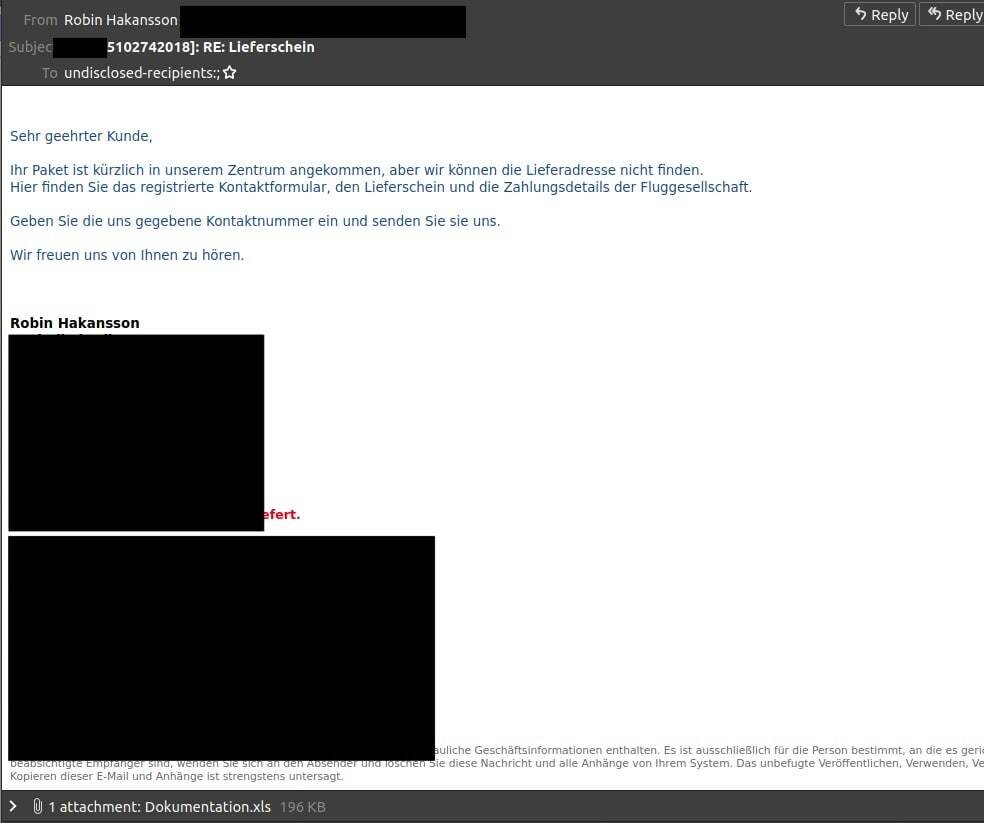 Kremlin RATs Phishing email