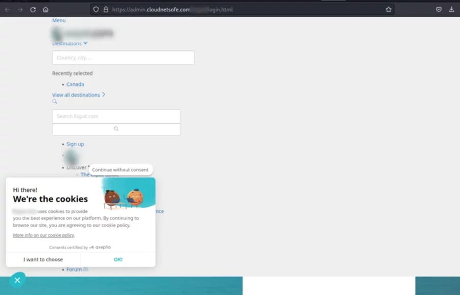 Examples of phishing forms in various languages