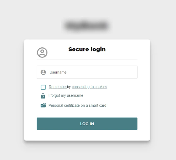 Phishing page prompting victims to enter their login credential for the bank
