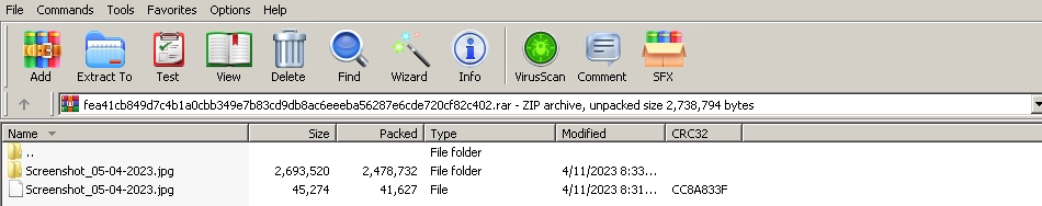 An example of a malicious ZIP archive