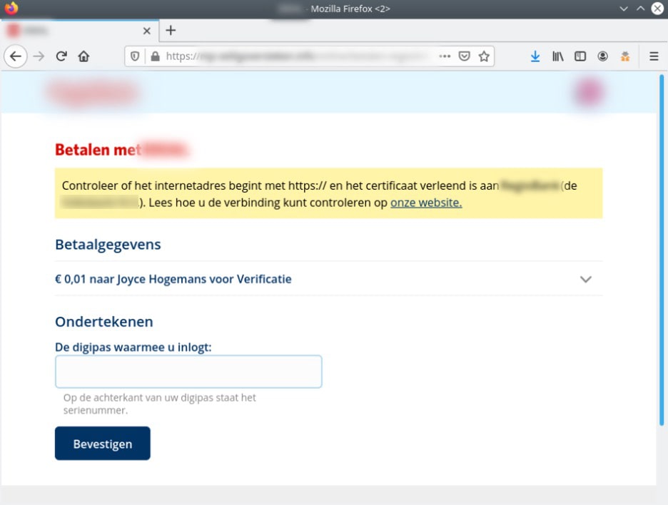 11-min Phishing website impersonating login interface of a Dutch bank