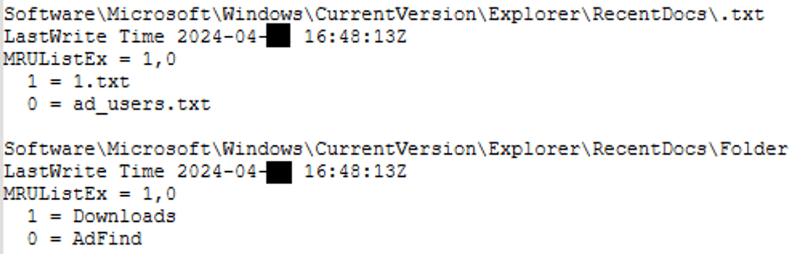 AdFind folder ad_users.txt were recently opened