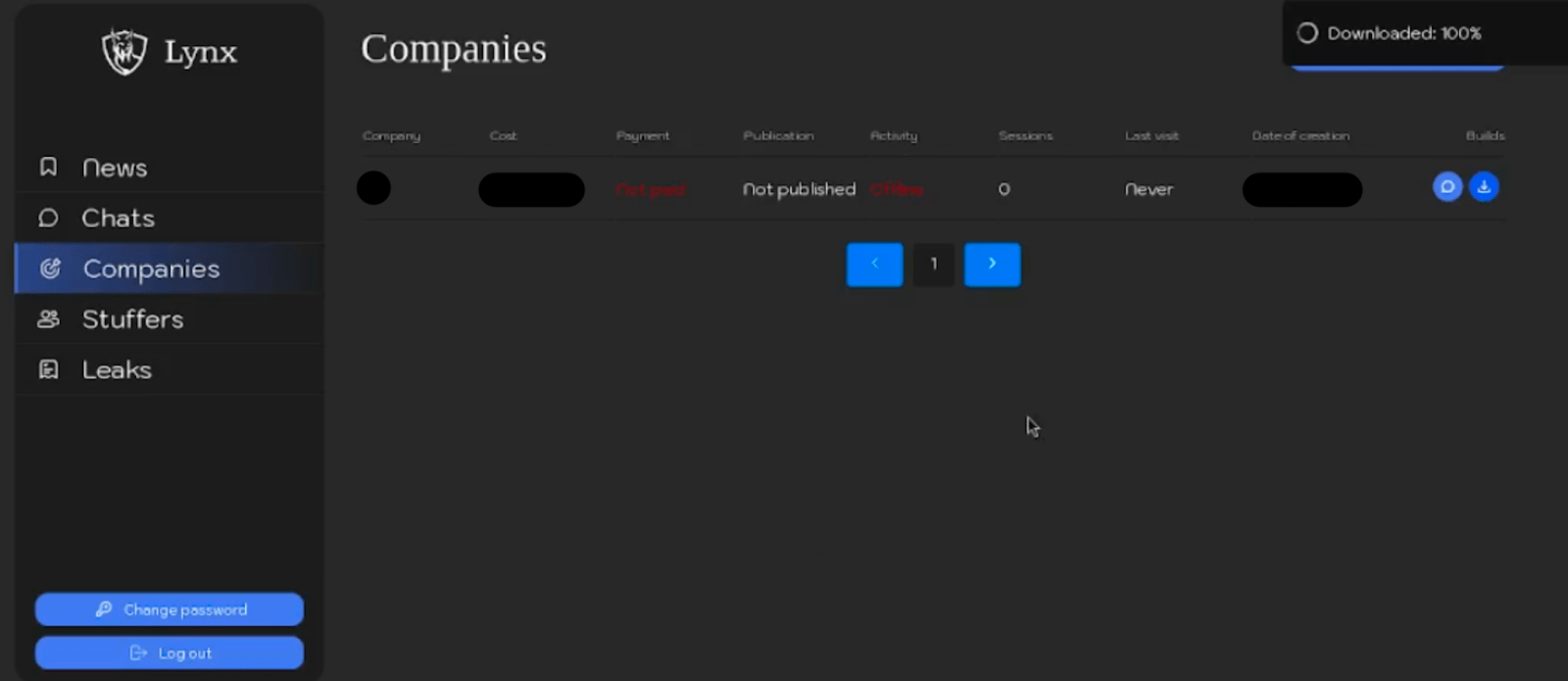 Figure 11. Screenshots of the interface displaying an already created company in the Figure 11. Screenshots of the interface displaying an already created company in the