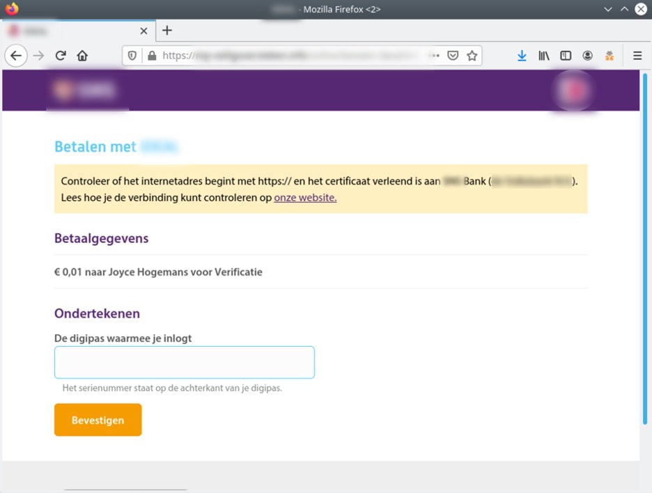 12-min Phishing website impersonating login interface of a Dutch bank