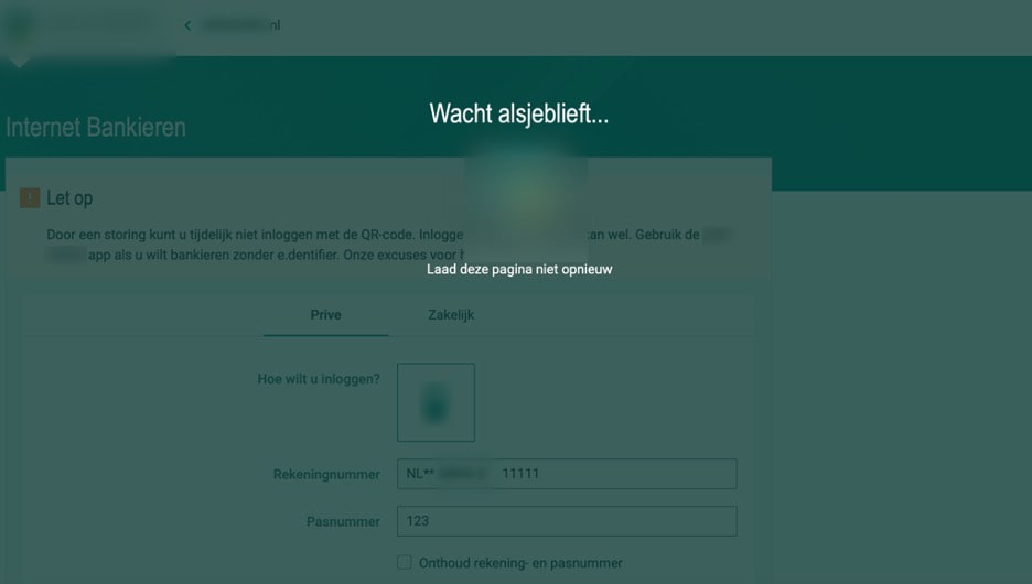Splash screen showing