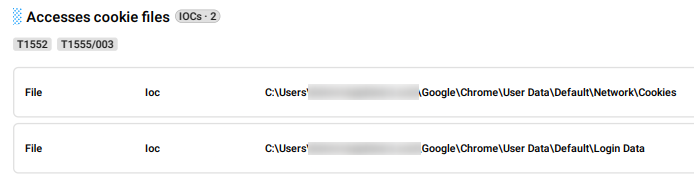How VietCredCare accesses cookie files, using Chrome as an example