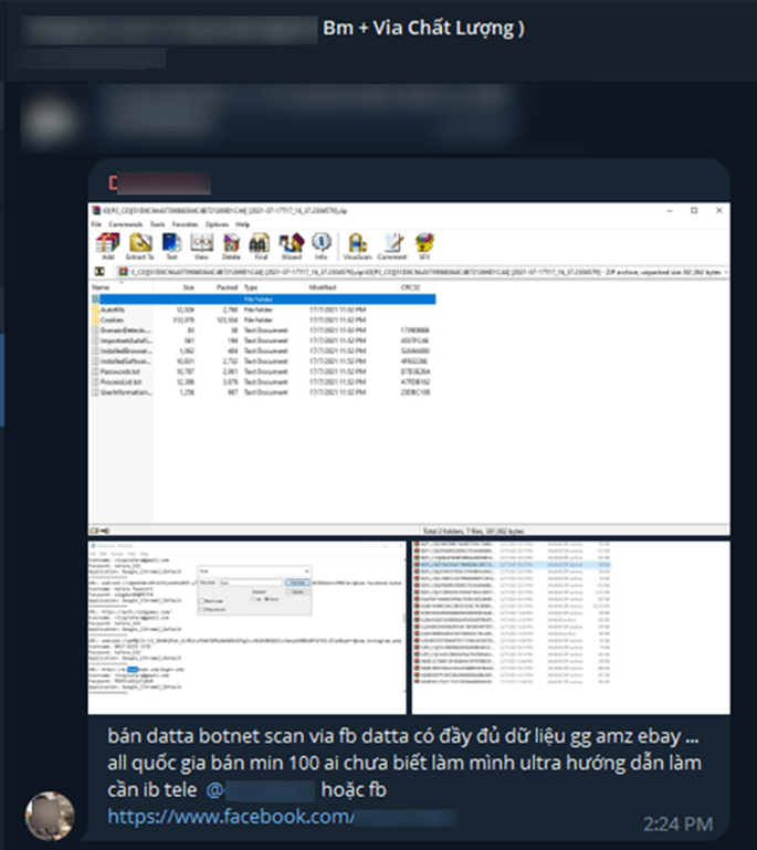 Figure 14. Advertisement of a botnet renting by VietCredCare on Telegram