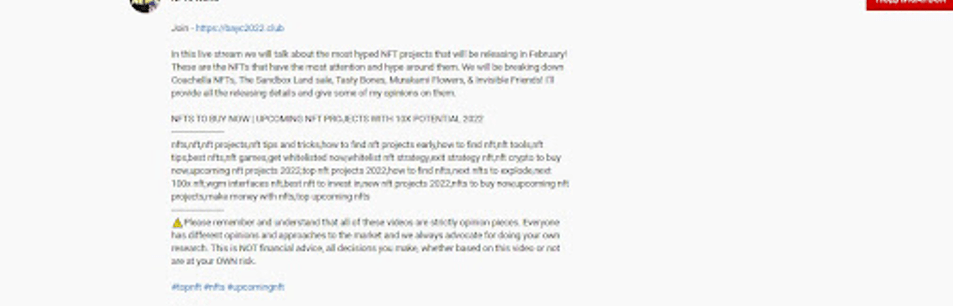 screenshot of a fake youtube stream