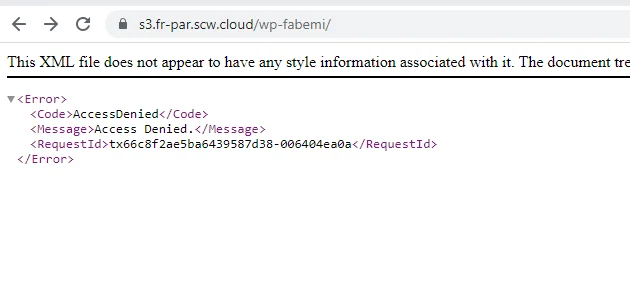 16-min Bucket exists but no public access is available