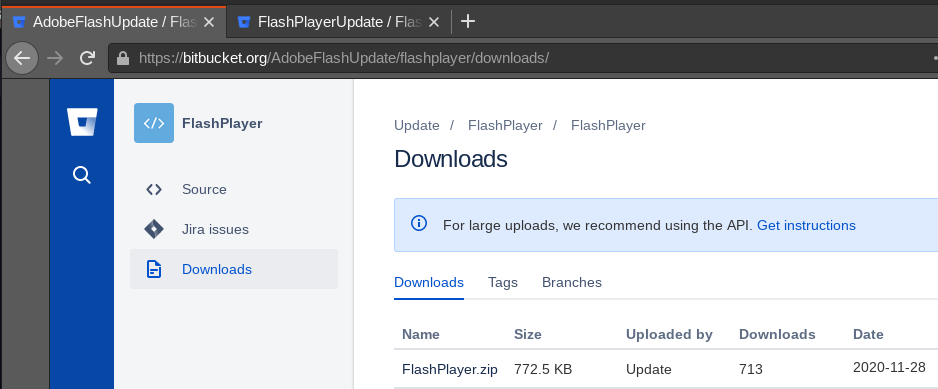 screenshot showing the fontpack two repositories