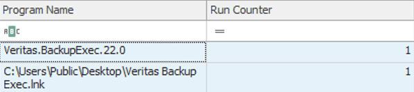 Figure 17. Screen shot of the extract UserAssist RegKey Backup Application access