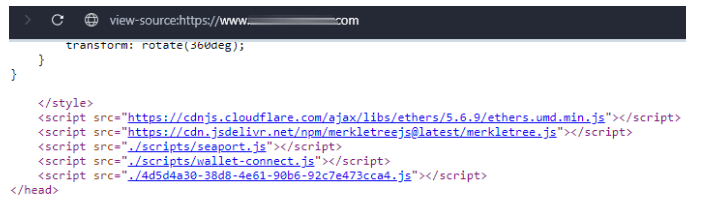 Screenshots taken from phishing website that contained Inferno Drainer