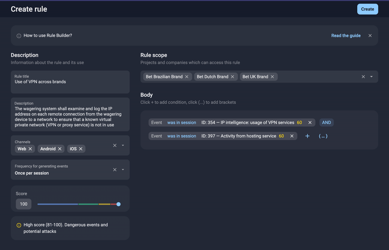 Image source: Group-IB Fraud Protection rule builder