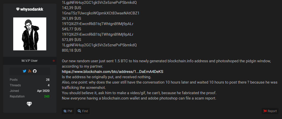 Screenshot of a post by whysodank supporting ShinyHunters in a dispute talk