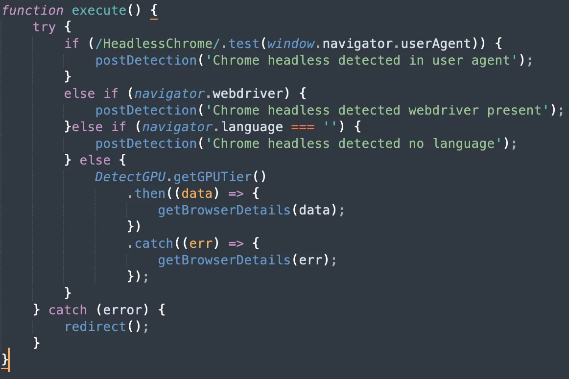 A snippet of SideWinder.AntiBot.Script
