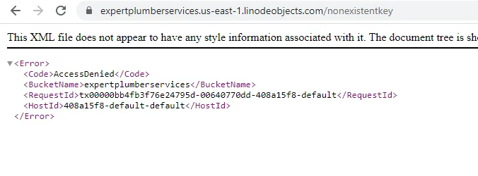 No key enumeration is possible when bucket is private