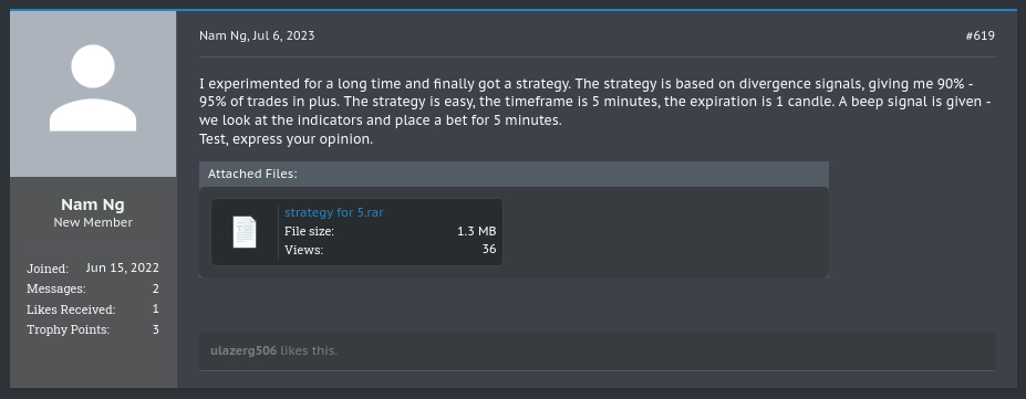 3 Example of a post on made by threat actor