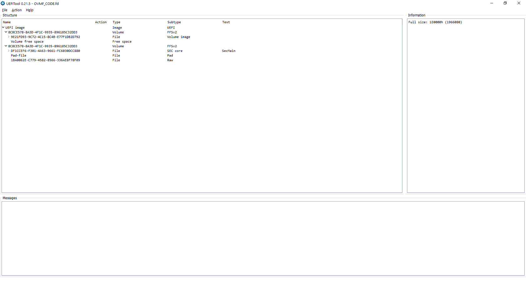 cross-platform open-source utility UEFITool screenshot