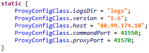 gustuff configuration data in the sample in plaintext