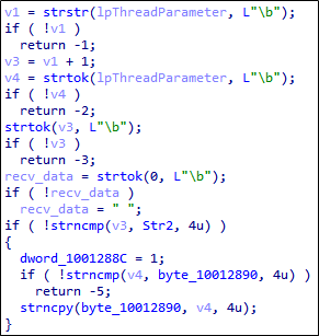 Fragments of the code in BlueTraveller