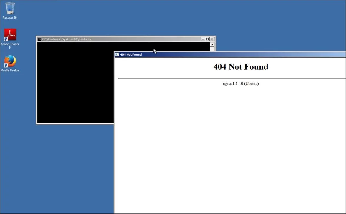 Screenshot of the error