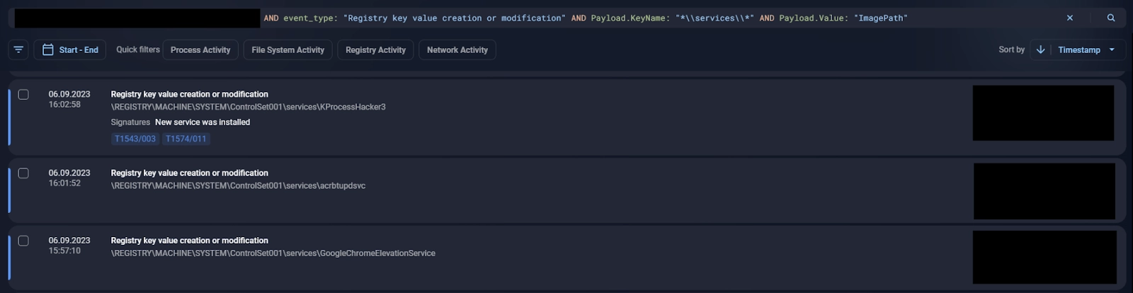 hunt for possible EXE files installed as services