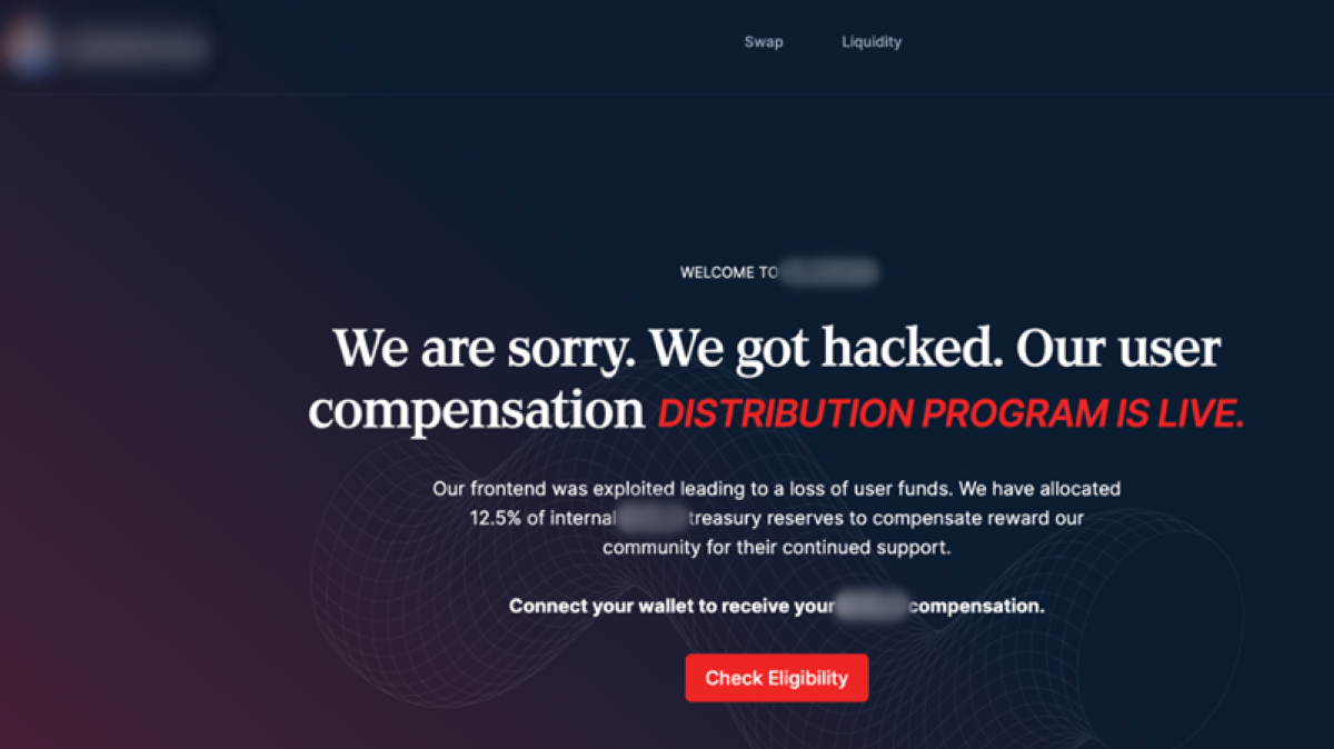 Example of phishing page that contained Inferno Drainer offering