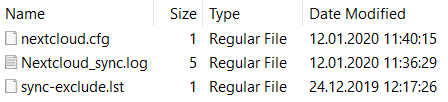 The contents of Nextcloud folder