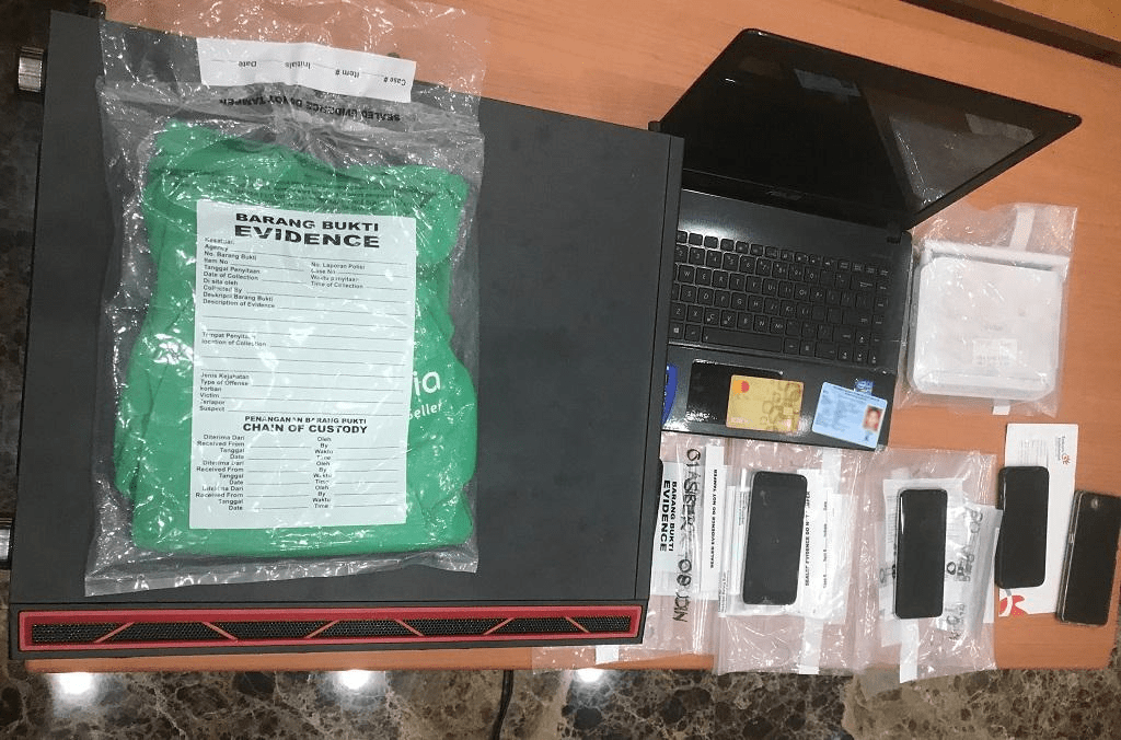 Image 4: Physical evidence confiscated from the group’s region of operation in Jakarta, Indonesia