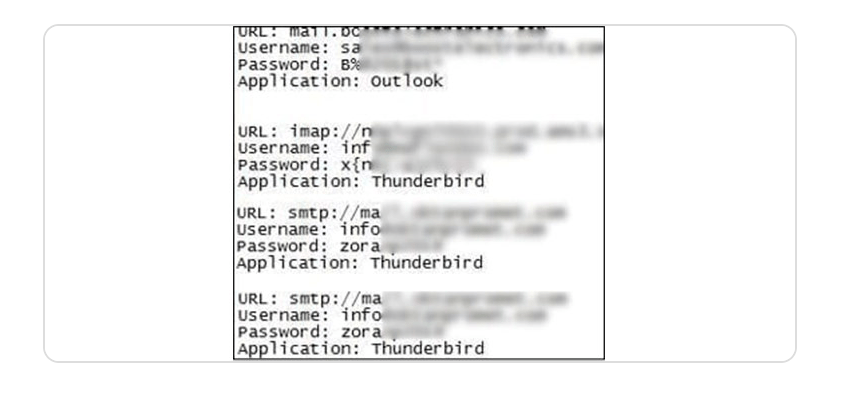 Figure 4. Example of compromised data from the cybercriminals’ logs