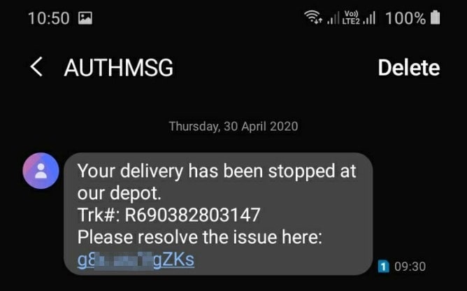 fake messege screenshot