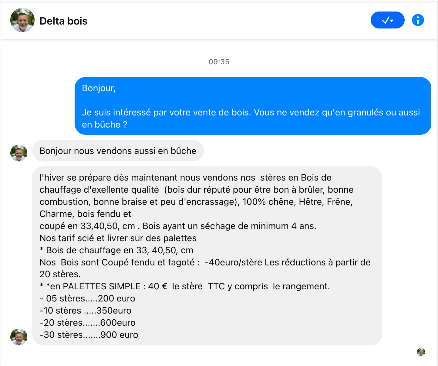 Figure 4. Screenshots of the conversation between the scammer (“Delta bois”) and Group-IB’s CERT analyst on Facebook Messenger, in French and translated into English.