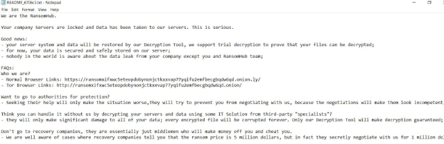 Figure 44. A screenshot showing the ransom note