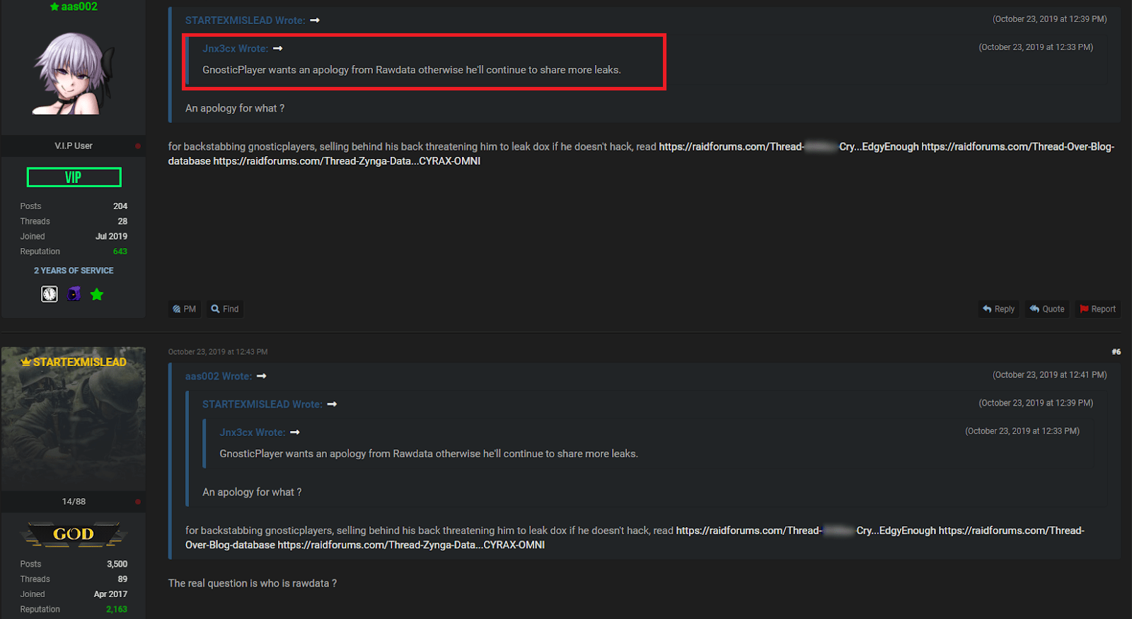 Replies to the deleted post of Troy Hunt with a reference to GnosticPlayers