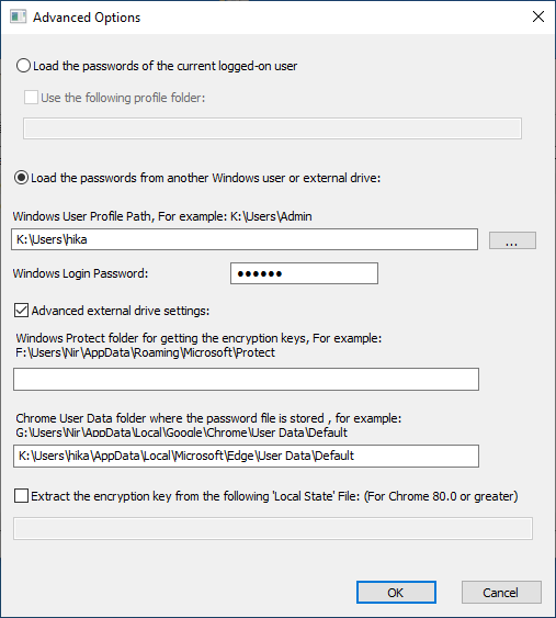 Microsoft Edge ChromePass settings