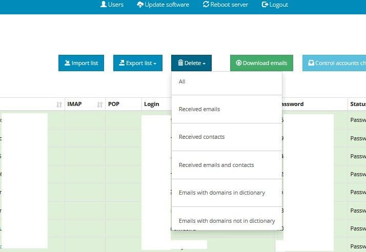 Screenshots of BRChecker admin panel