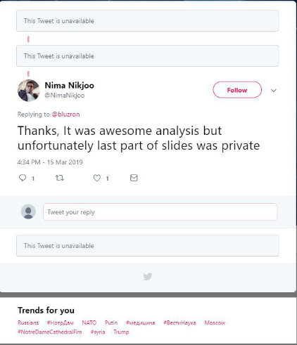 Nima Nikjoo's tweet screenshot