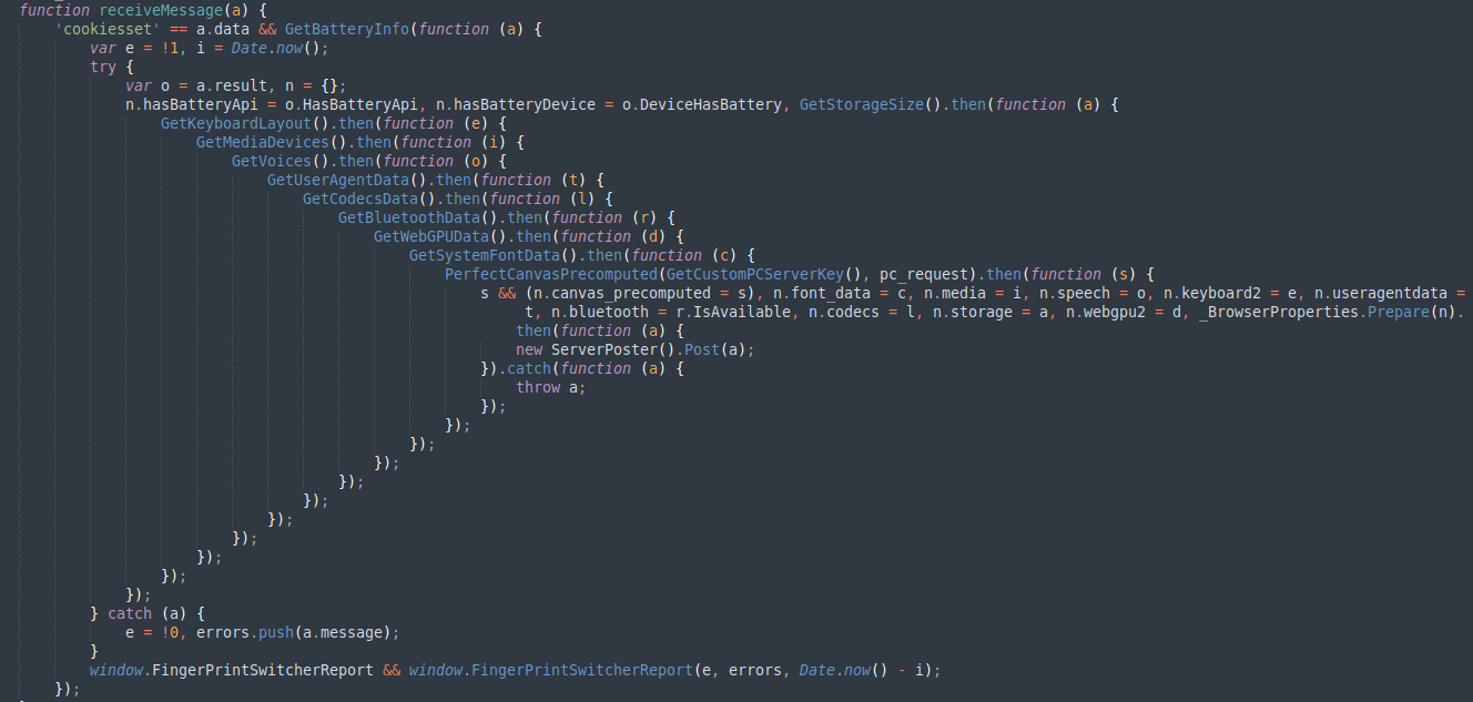 Figure 6. Function that sends collected data. 