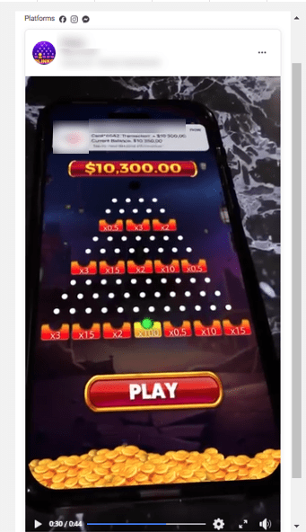 Figure 6. Screenshots of alleged winnings from ‘users’ in Dollars & Euro Pounds.