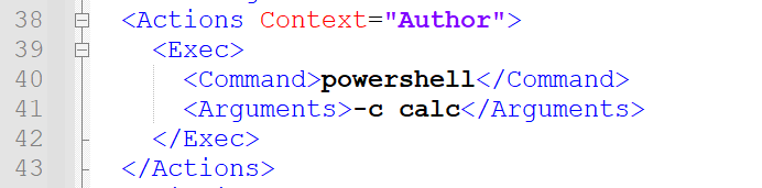 exact command to be executed as a scheduled task
