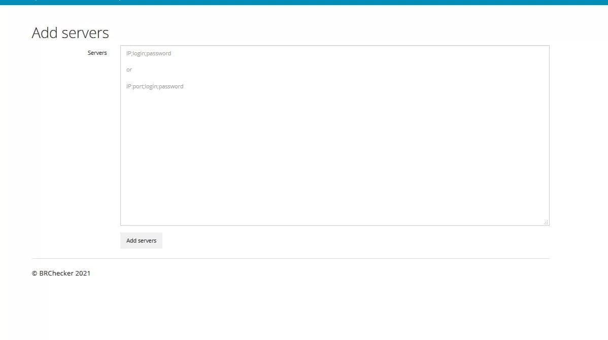 Screenshots of BRChecker admin panel