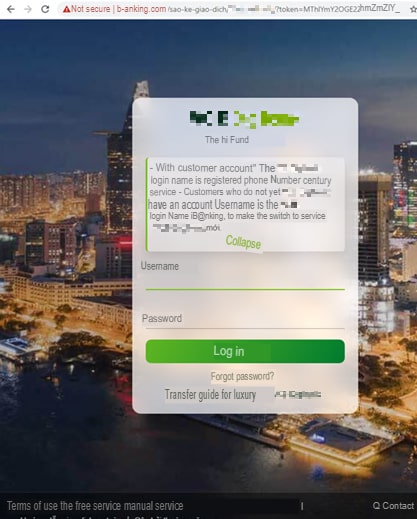 7-min phishing page disguised as a legitimate banking portal