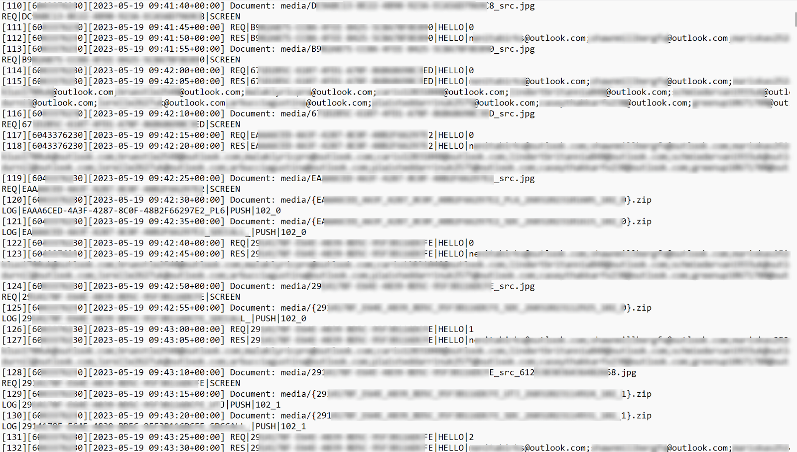 Figure 8. A history log of DuckTail